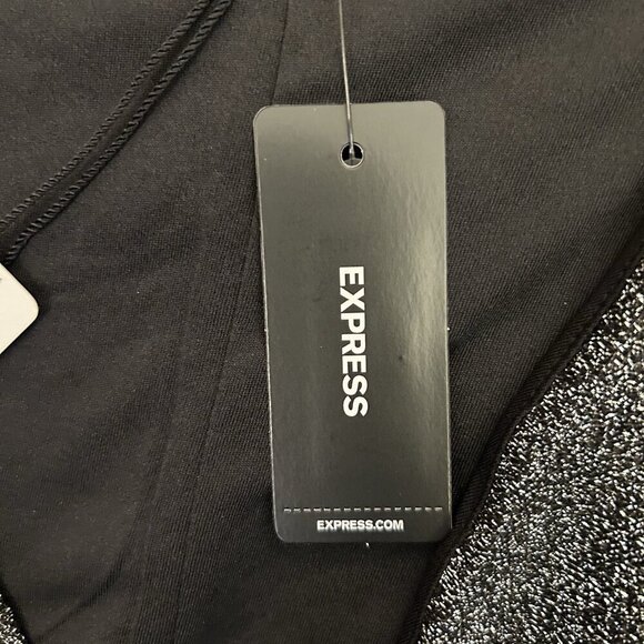 Express Womens Relaxed Metallic V-Neck Surplice Tie Waist Top Size S NWT $68 - Picture 8 of 16